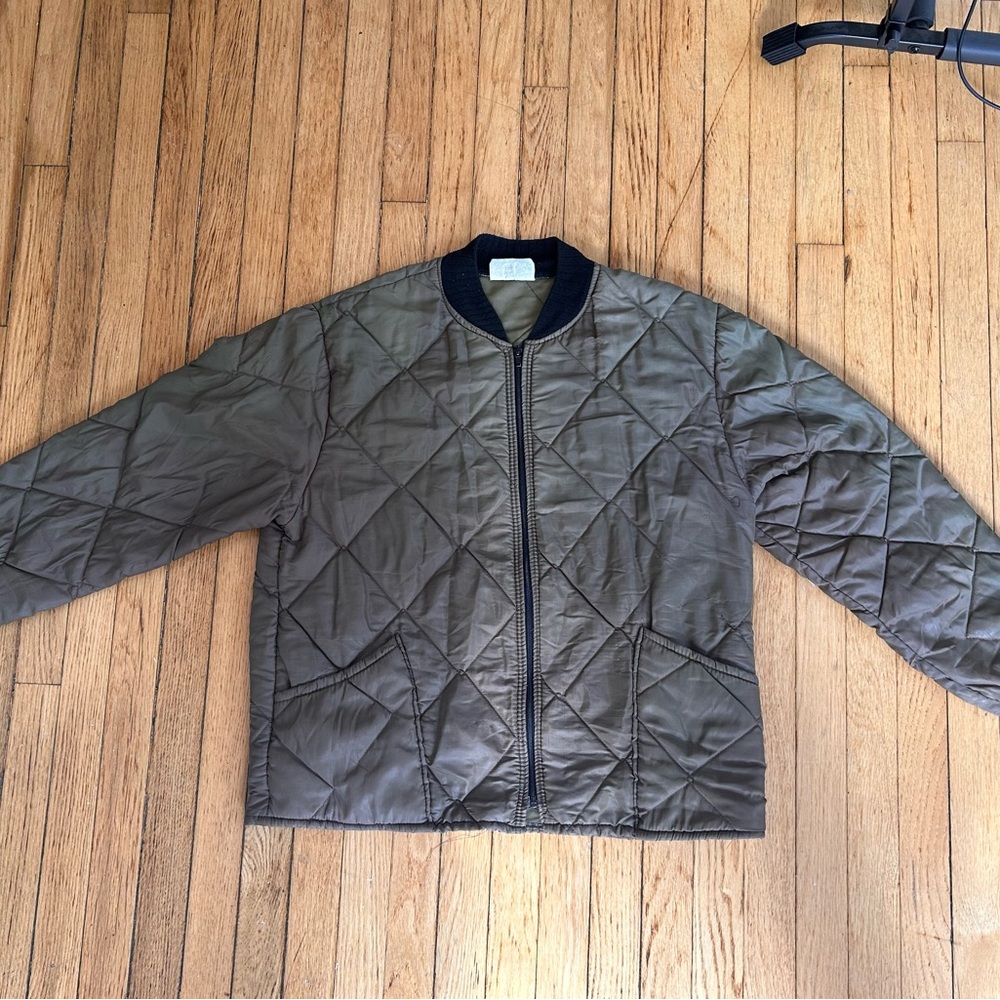 Men's Olive Quilted Puffer Jacket